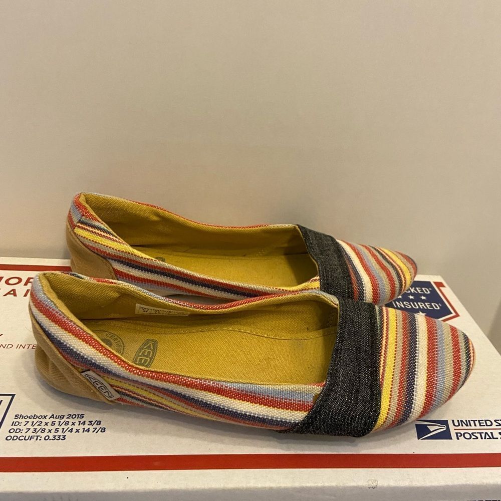 Keen vegan flats stripes bohemian boho 7.5